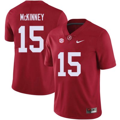 NCAA Men's Alabama Crimson Tide #15 Xavier McKinney Stitched College 2018 Nike Authentic Red Football Jersey ZD17F11UR